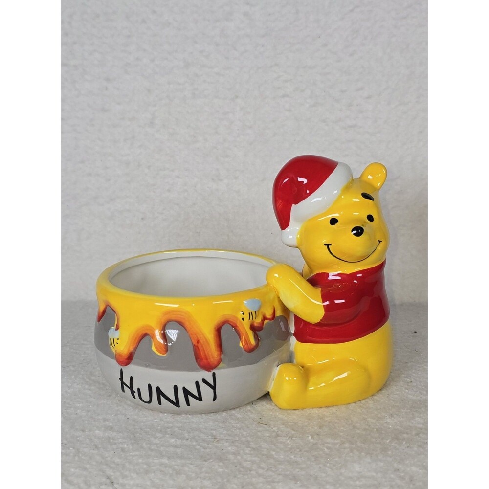 Disney Winnie The Pooh Christmas Honey Hunny Pot Candy Dish BOWL